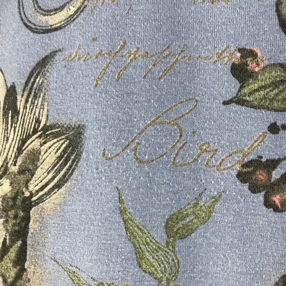 Jess & Jane Hummingbird Flower 100% Cotton Graphic Blouse Top USA Made Size XL - Picture 8 of 8